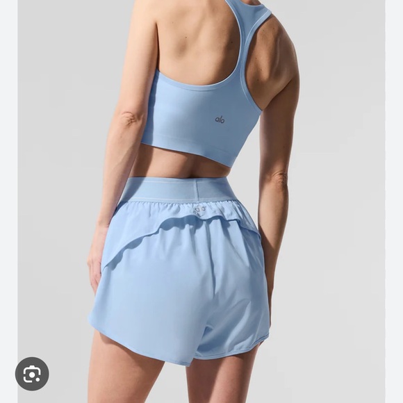 Authentic NWT Alo Match Point Short Skort logo waistband in Seashell Blue S - Picture 3 of 9